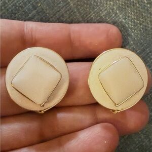 Vintage West Germany Enameled Clip On Earrings